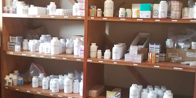 Pharmacy shelves